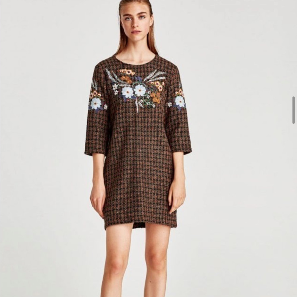 ZARA Wool-Blend Shift Dress